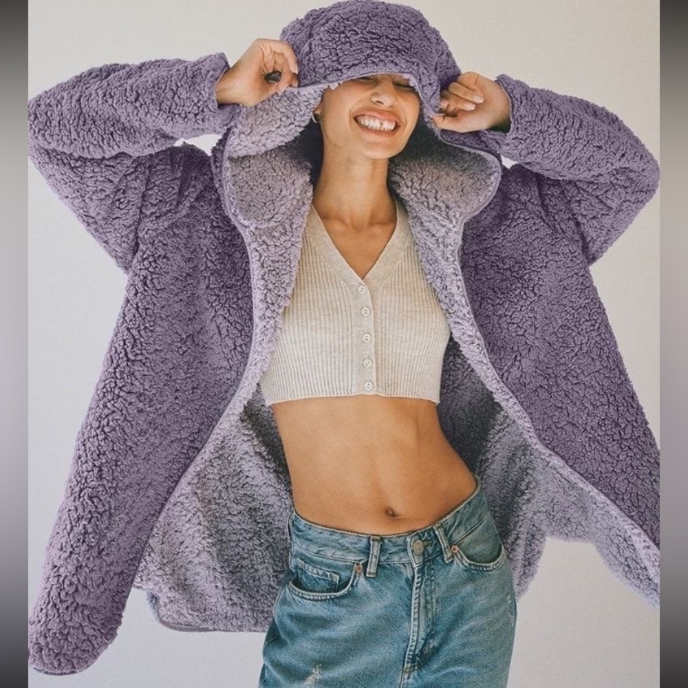 Urban Outfitters Carmella Reversible Hooded Teddy Jacket XS/S